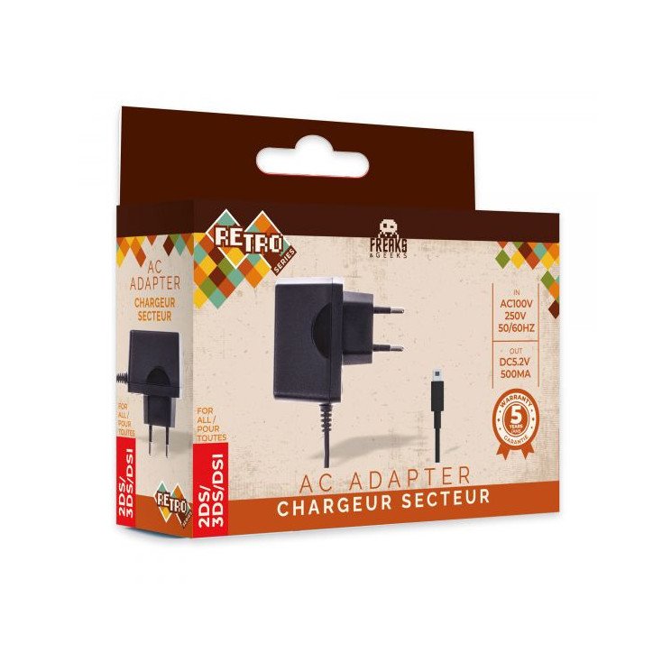 FREAKS AND GEEKS - ALIMENTATION SECTEUR NEW3DSXL/ NEW3DS/ 2DS/ 3DS/ 3DS XL/ DSI/ DSI XL/ DS LITE