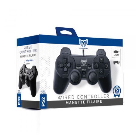 MOVETECK GAMER - MANETTE FILAIRE NOIR - CABLE 1.40 METRE - PS1/PS2