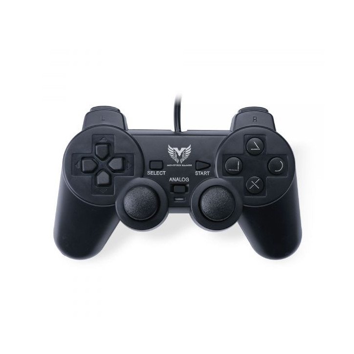 MOVETECK GAMER - MANETTE FILAIRE NOIR - CABLE 1.40 METRE - PS1/PS2