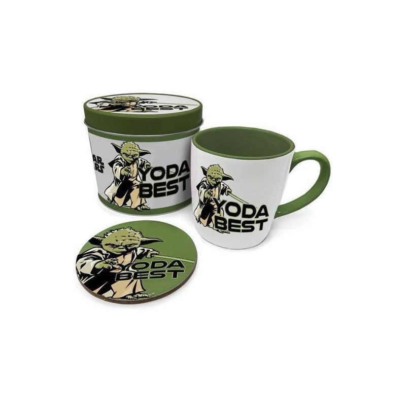 STAR WARS - COFFRET (BOITE A BISCUITS, MUG, SOUS-VERRE) - YODA BEST