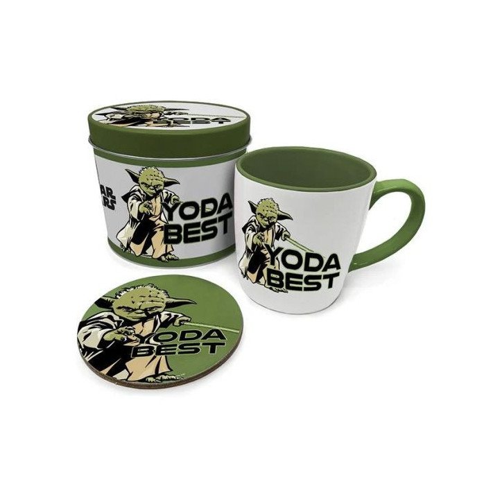STAR WARS - COFFRET (BOITE A BISCUITS, MUG, SOUS-VERRE) - YODA BEST
