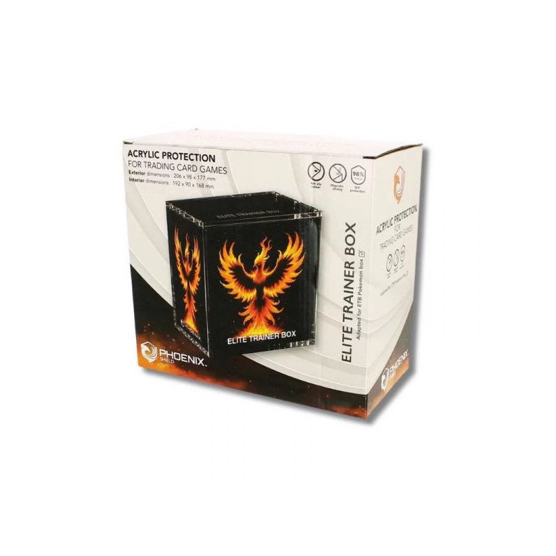 Phoenix Shield – Boîtier Acrylique Magnétique pour ETB Pokémon | Protection Anti-UV Premium