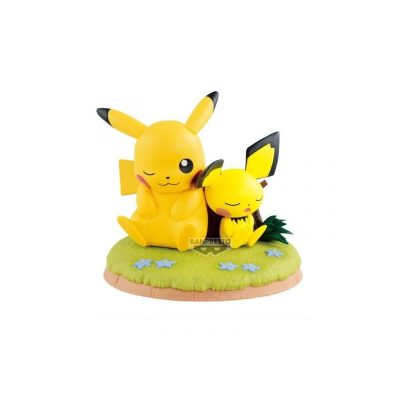 Pokémon - Figurine 10 cm - Pikachu et Pichu relax time diorama