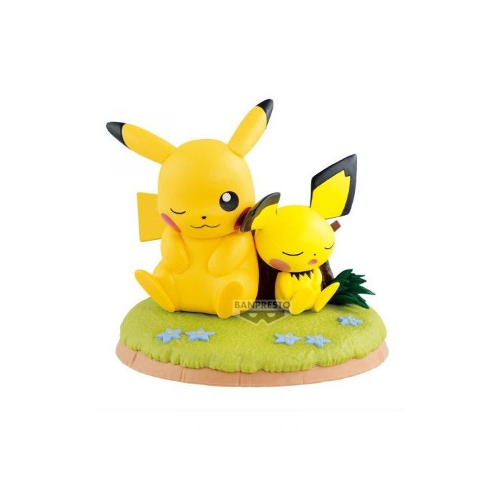 Pokémon - Figurine 10 cm - Pikachu et Pichu relax time diorama Pokémon - Figurine 10 cm - Pikachu et Pichu relax time diorama