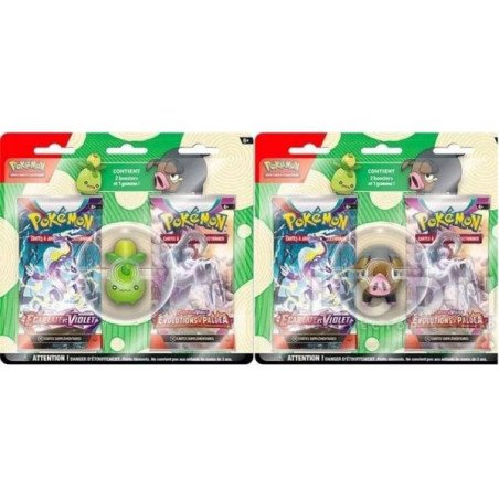 POKEMON - BLISTER DUO PACK + GOMME - EB09 + EV02 - 2023