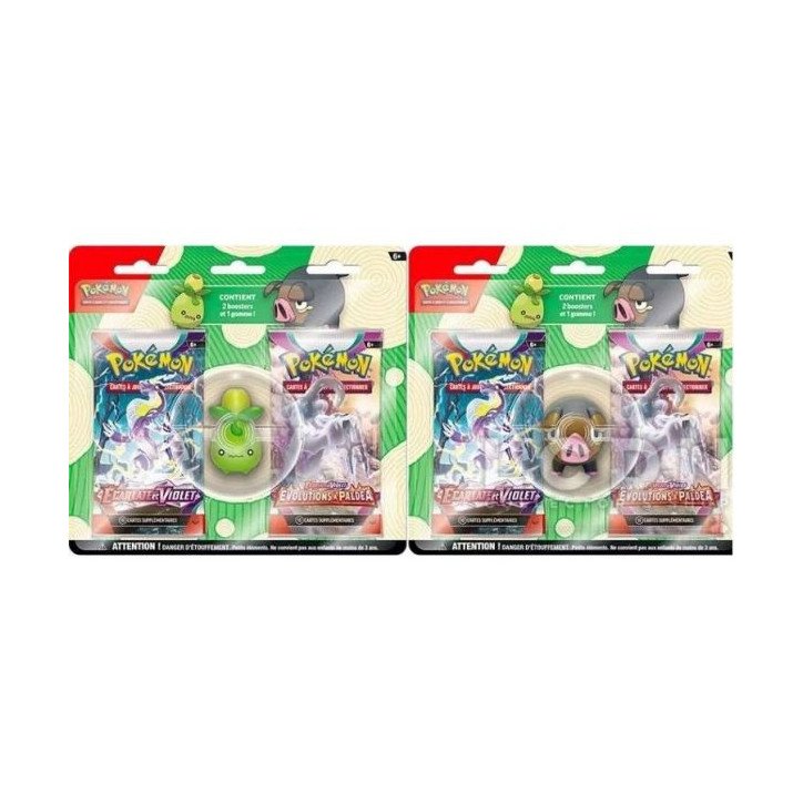 POKEMON - BLISTER DUO PACK + GOMME - EB09 + EV02 - 2023