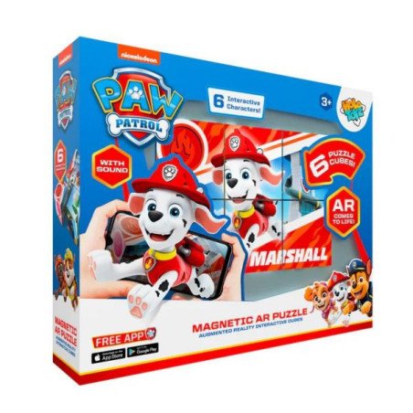 HOLO TOYZ - 6 CUBES DE PUZZLE MAGNETIQUE EN R.A. - PAW PATROL