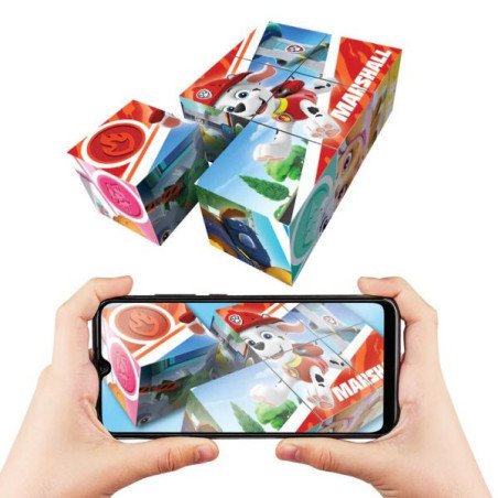 HOLO TOYZ - 6 CUBES DE PUZZLE MAGNETIQUE EN R.A. - PAW PATROL