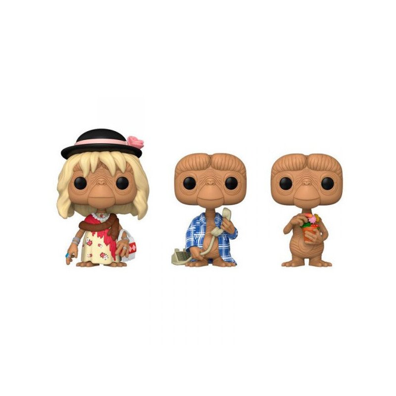 E.T. the extra-terrestrial  Vinyl figure POP! - 3 pack - E.T. in disguise / E.T. in robe / E.T. with flowers