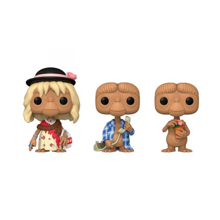 E.T. the extra-terrestrial  Vinyl figure POP! - 3 pack - E.T. in disguise / E.T. in robe / E.T. with flowers
