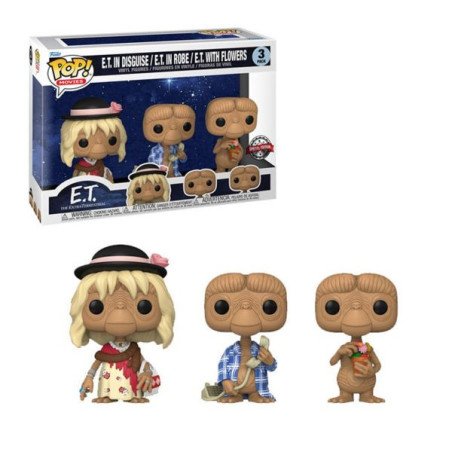 E.T. the extra-terrestrial  Vinyl figure POP! - 3 pack - E.T. in disguise / E.T. in robe / E.T. with flowers