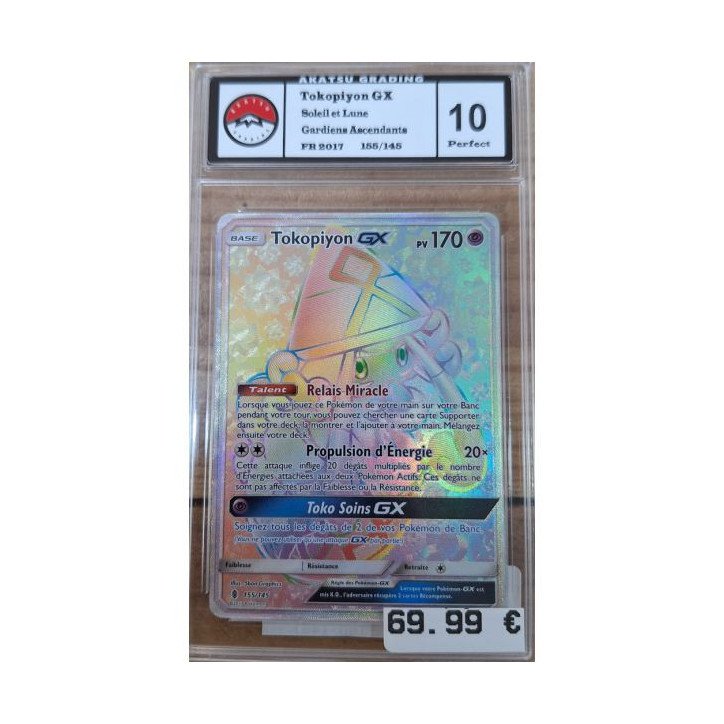Pokémon - Carte à l'unité -  Tokopiyon Gx  (155/145) grade 10 Akasu Grading