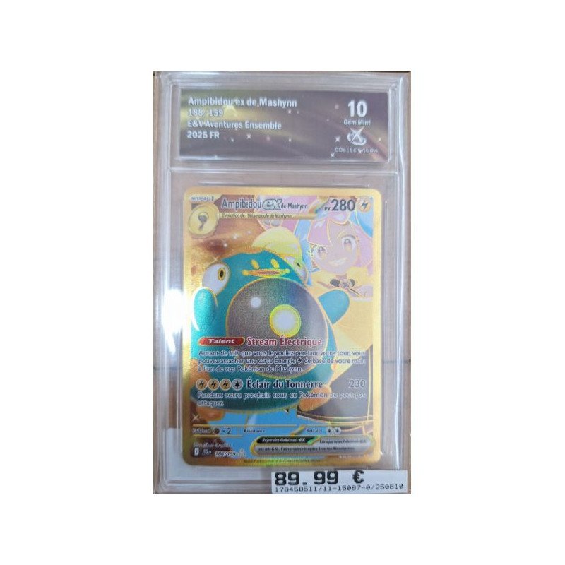 Pokémon - Carte à l'unité - Ampibidou ex de Mashynn (188/159) Grade 10 Collect Aura
