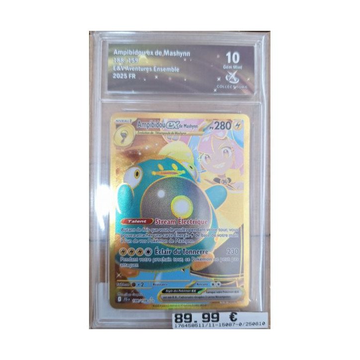 Pokémon - Carte à l'unité - Ampibidou ex de Mashynn (188/159) Grade 10 Collect Aura