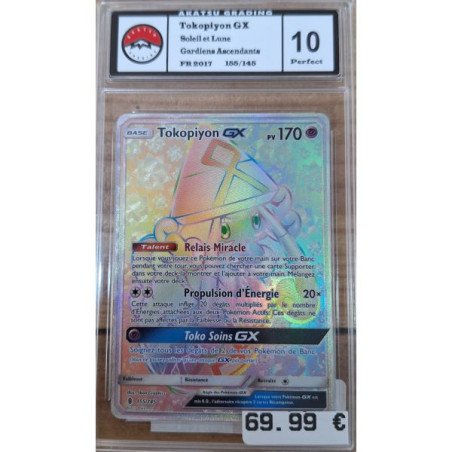 Pokémon - Carte à l'unité -  Tokopiyon Gx  (155/145) grade 10 Akasu Grading