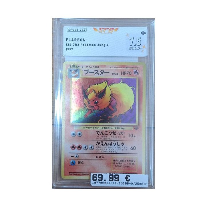 Pokémon - Carte à l'unité - Flareon (136 OR2 ) gradée 7.5 S.F.G.