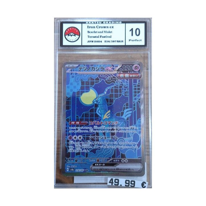 Pokèmon - Carte à l'unité - Iron crown ex Jap (214/187) Grade 10 Akastu Grading