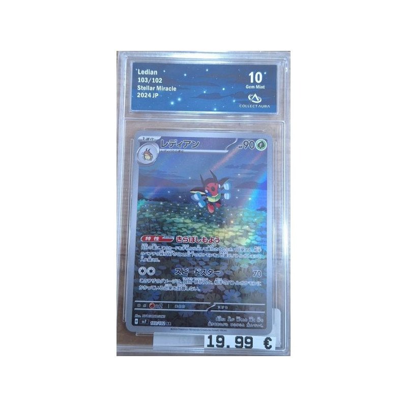 Pokèmon - Carte à l'unité - Ledian Jap (103/102) Grade 10 Akastu Grading
