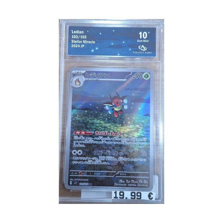 Pokèmon - Carte à l'unité - Ledian Jap (103/102) Grade 10 Akastu Grading
