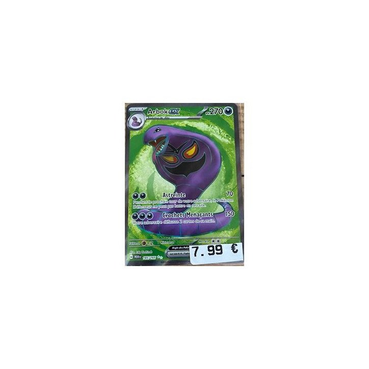 Pokémon - Carte à l'unité - Arbok ex (185/165) N.M. Pokémon - Carte à l'unité - Arbok ex (185/165) N.M.