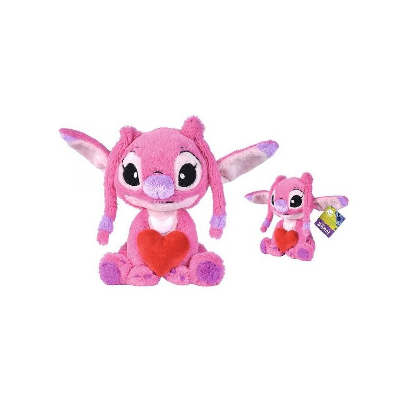 DISNEY - LILO AND STITCH  PELUCHE 25 CM - ANGEL HOLDING HEART