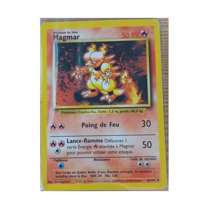Pokémon - Carte à l'unité - Magmar - Edition Fossile (36/102) Good