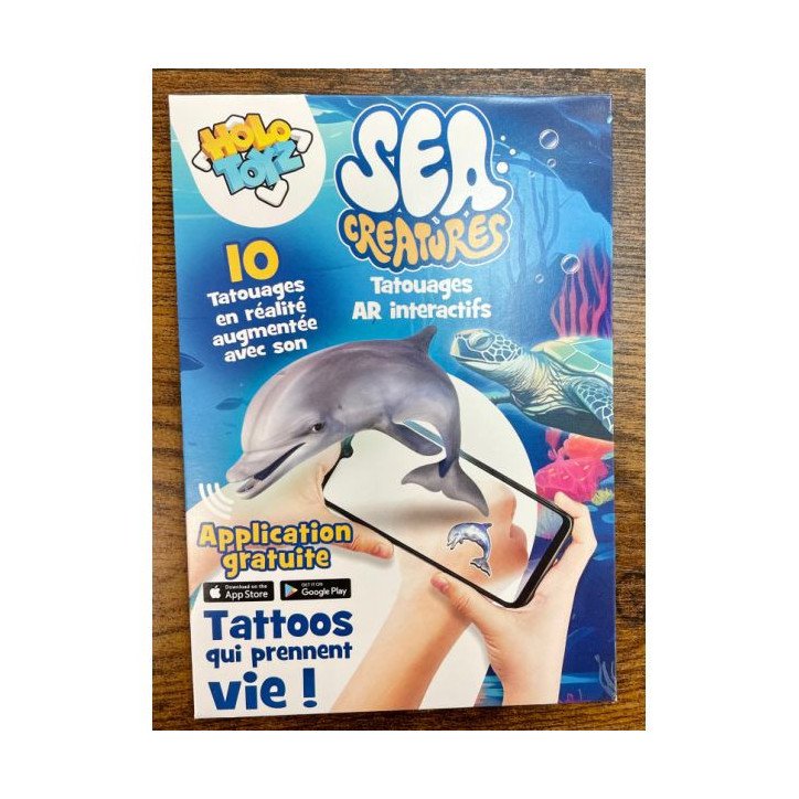 HOLO TOYZ - 10 TATOUAGES AR INTER ACTIFS - SEA CREATURES