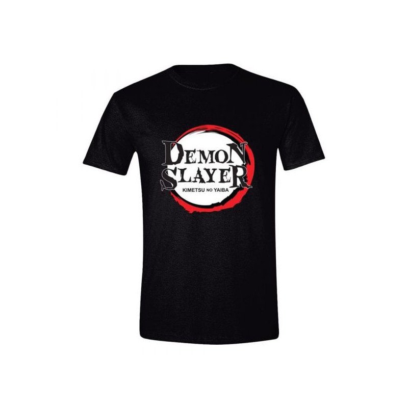 DEMON SLAYER - T SHIRT BLACK (M) - LOGO