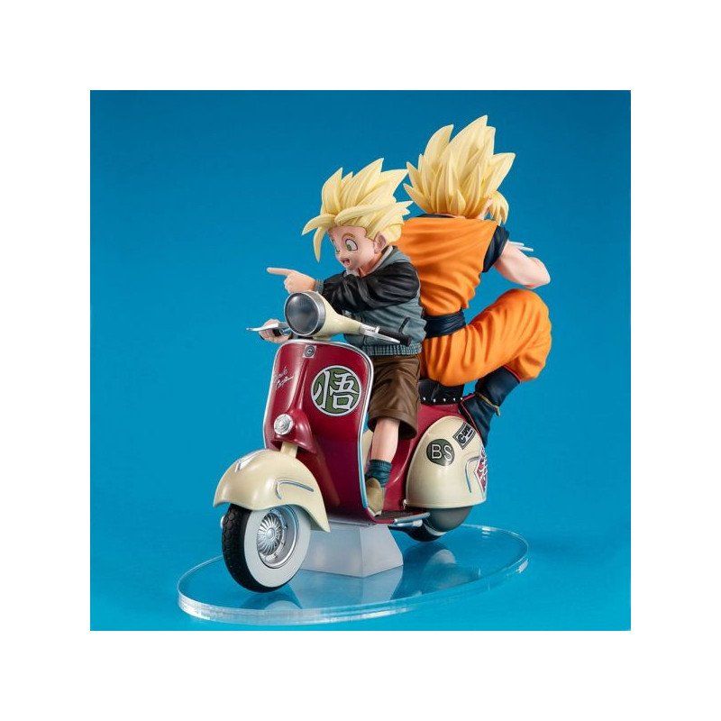 Dragon Ball Z – Diorama Desktop Real McCoy 05 – Goku & Gohan Super Saiyan en Moto – MegaHouse