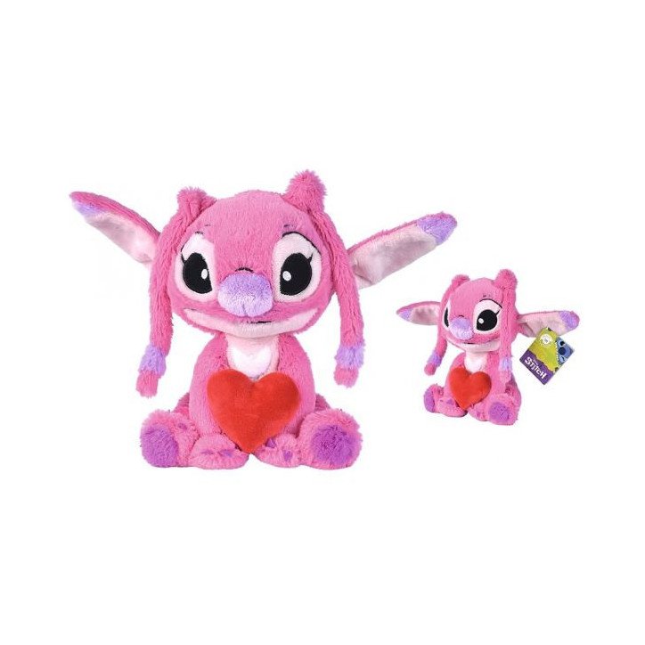 DISNEY - LILO AND STITCH  PELUCHE 25 CM - ANGEL HOLDING HEART