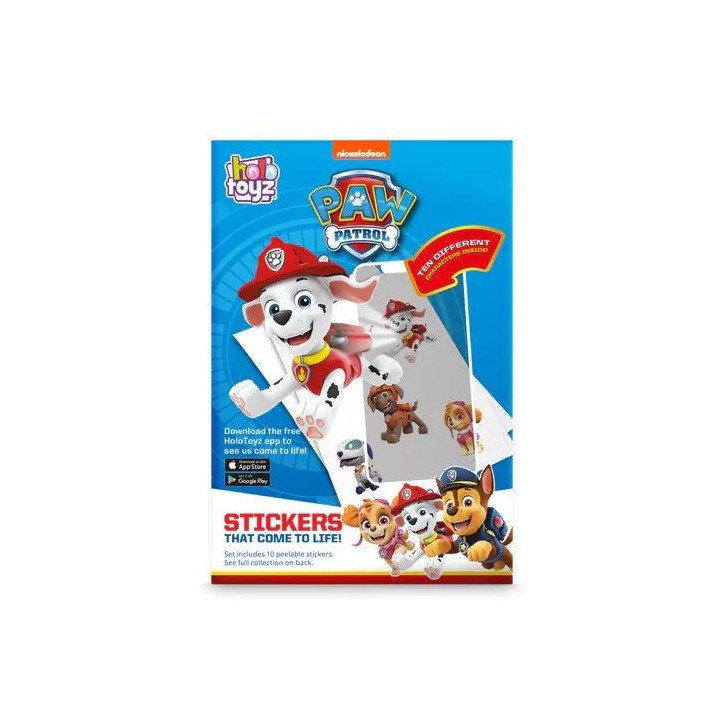 HOLO TOYZ - 10 STICKERS EN R.A. AVEC SON - PAW PATROL
