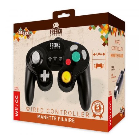 FREAKS AND GEEKS - MANETTE NOIRE GAMECUBE / WII FILAIRE