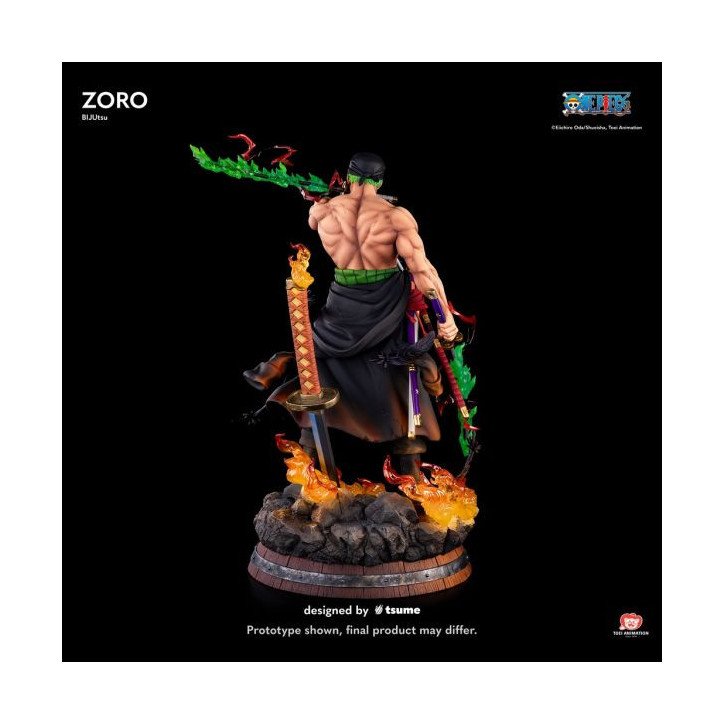 One Piece - Figurine en résine 34 x 31 x 55 cm - Tsume Art : BIJUtsu - Zoro