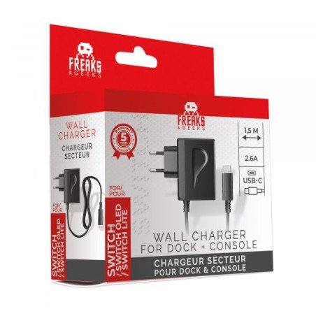 FREAKS AND GEEKS - CHARGEUR SECTEUR POUR DOCK ET CONSOLE - SWITCH