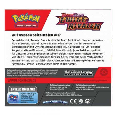 POKEMON - DISPLAY DE 36 BOOSTERS - KARMESIN AND PURPUR - EWIGE RIVALEN (DE)