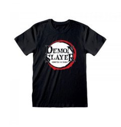 DEMON SLAYER - T SHIRT BLACK (S) - LOGO