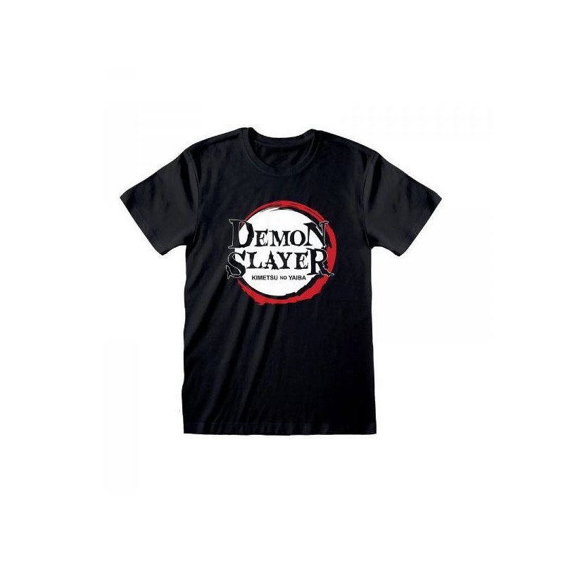 DEMON SLAYER - T SHIRT BLACK (S) - LOGO