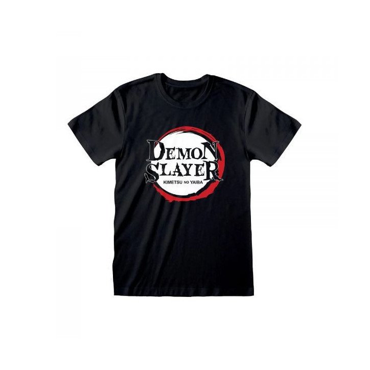 DEMON SLAYER - T SHIRT BLACK (S) - LOGO