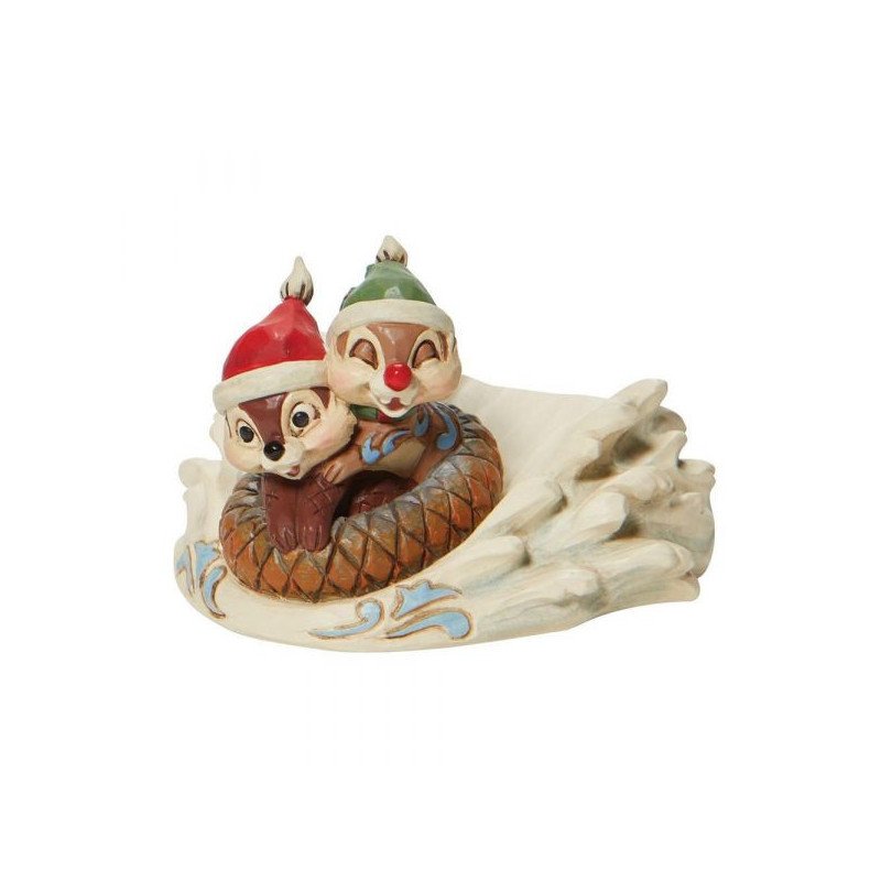 DISNEY - CHIP AND DALE - FIGURINE 5.5 CM - SHOWCASE COLLECTION - TRADITIONS - FUN IN THE SNOW