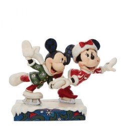 DISNEY - MICKEY MOUSE - FIGURINE 13 CM - SHOWCASE COLLECTION - TRADITIONS - SKATING SWEETHEARTS