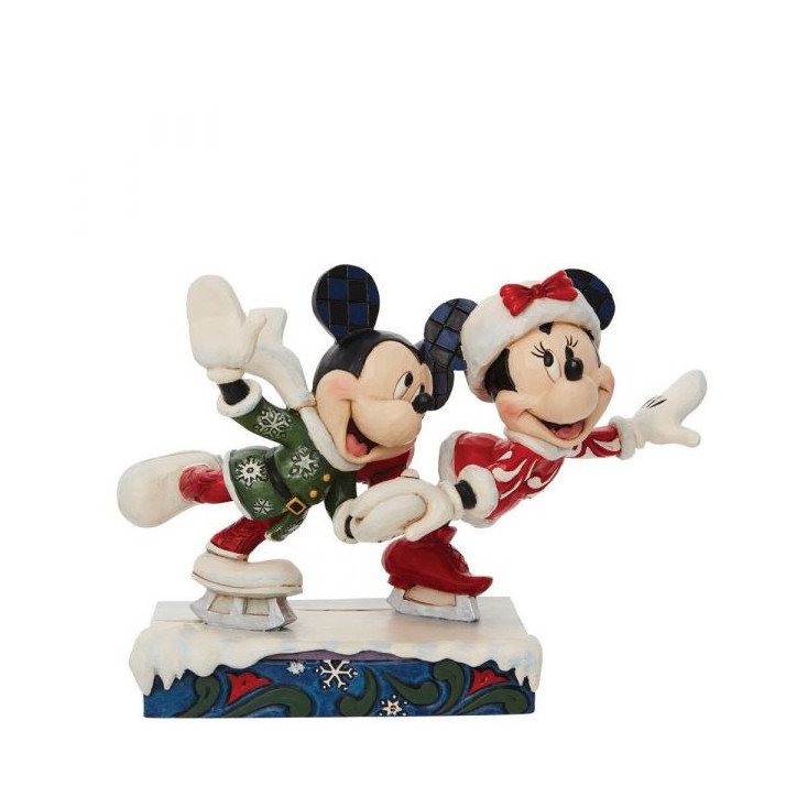 DISNEY - MICKEY MOUSE - FIGURINE 13 CM - SHOWCASE COLLECTION - TRADITIONS - SKATING SWEETHEARTS