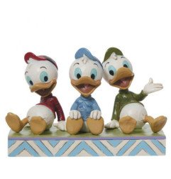 DISNEY - DUCKTALES - FIGURINE 9.5 CM - SHOWCASE COLLECTION - TRADITIONS - HUEY DEWEY & LOUIE SITTING