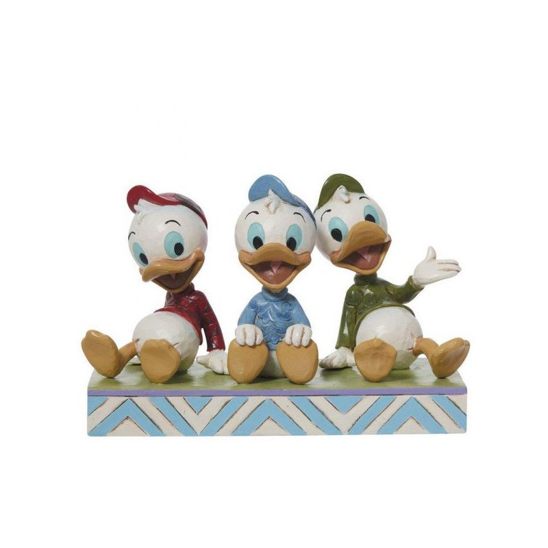DISNEY - DUCKTALES - FIGURINE 9.5 CM - SHOWCASE COLLECTION - TRADITIONS - HUEY DEWEY & LOUIE SITTING