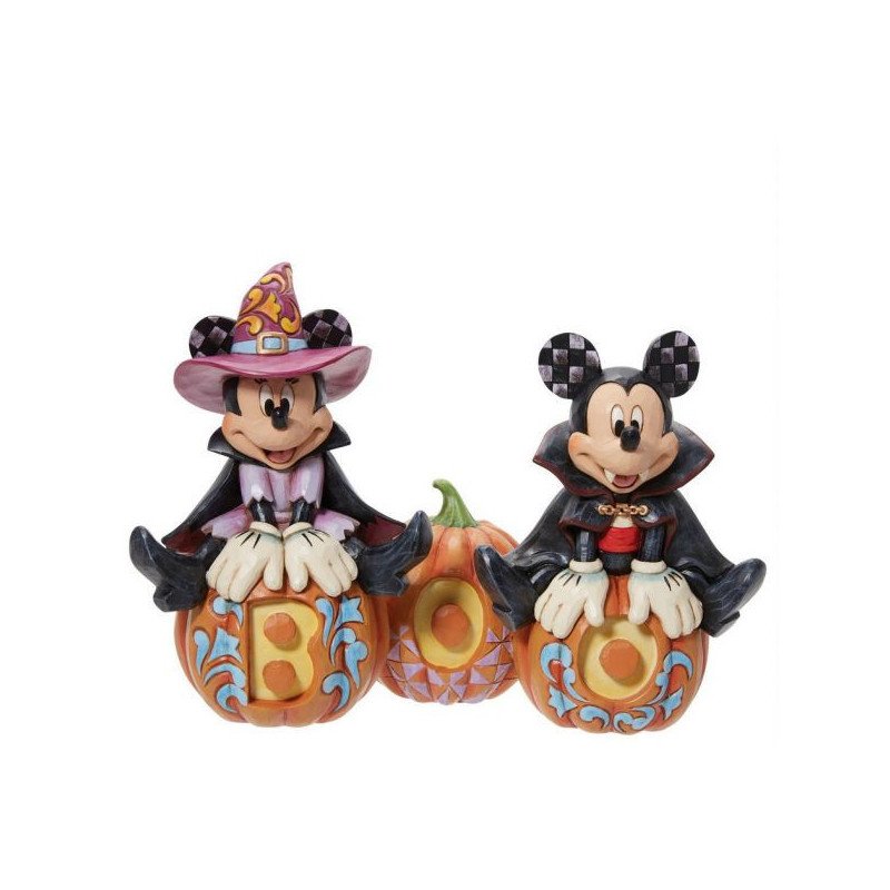 DISNEY - MICKEY MOUSE - FIGURINE 16 CM - SHOWCASE COLLECTION - TRADITIONS - MICKEY AND MINNIE BOO PUMPKINS