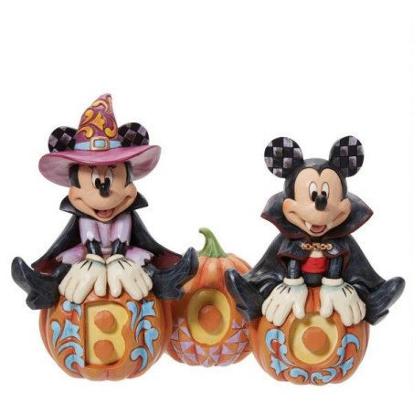DISNEY - MICKEY MOUSE - FIGURINE 16 CM - SHOWCASE COLLECTION - TRADITIONS - MICKEY AND MINNIE BOO PUMPKINS