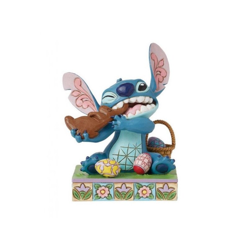 Disney - Lilo & Stitch - Figurine 11.5 cm - Showcase Collection - Traditions - Stitch eating chocolate bunny with eggs