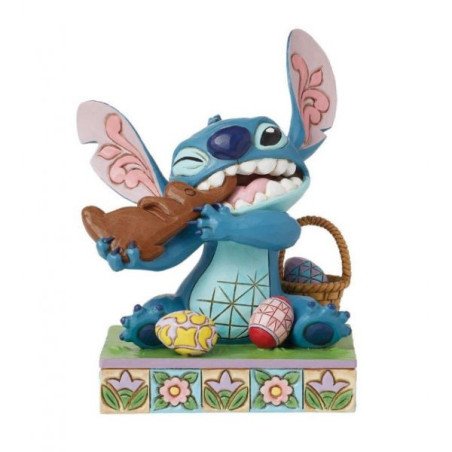 Disney - Lilo & Stitch - Figurine 11.5 cm - Showcase Collection - Traditions - Stitch eating chocolate bunny with eggs