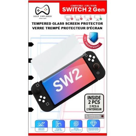 VERRE TREMPE PROTECTEUR D’ECRAN X2 PIECES - SWITCH 2