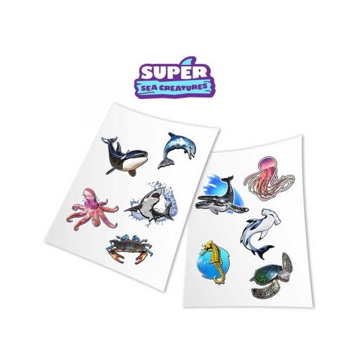 HOLO TOYZ - 10 STICKERS EN R.A. AVEC SON - SEA CREATURES