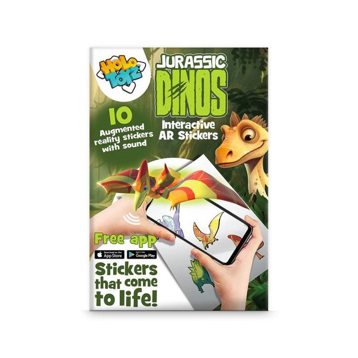 HOLO TOYZ - 10 STICKERS EN R.A. AVEC SON - JURASSIC DINOS